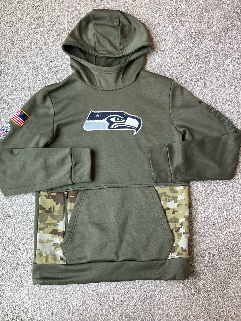 Nike Seattle Seahawks Salute to Service Therma-FIT Hoodie Youth L